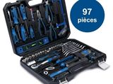 une image d'une trousse à outils dans un coffret, accompagnée de la mention « 37 pièces »