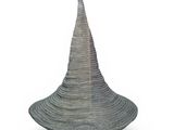 a large gray hat that is on a white surface