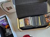 a table with a box of games and other items on it