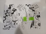 a piece of paper with a drawing of a woman and a man on it