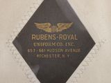 a close up of a leather jacket with a label on it