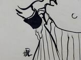 cartoon drawing of a man in a baseball uniform talking on a cell phone