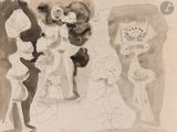 dessin représentant un groupe de personnes debout les unes à côté des autres