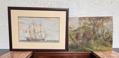 a picture of a picture of a sailboat on a table