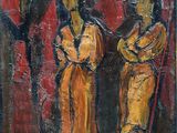 une image représentant un tableau où l'on voit deux femmes debout l'une à côté de l'autre