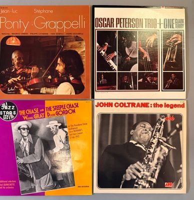 quatre albums vinyles de jazz et de musique jazz de différents styles
