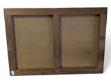 an image of a picture of a wooden frame with a cork board