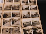 several old black and white photographs of people and horses in a field