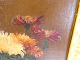 une peinture de fleurs dans un vase sur une table
