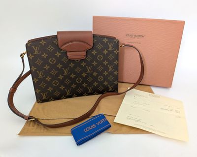 louis vuitton cross body bag in brown and tan