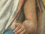 an image of a painting of a woman holding a globe