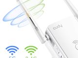 a close up of a wifi router with two wi - fi antennas