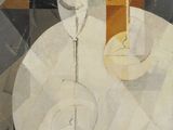an image of a painting of two wine glasses on a table