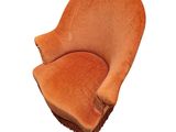 an image of an orange chair with fringes on it