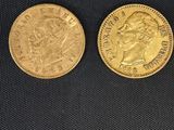 deux pièces d'or, dont l'une est un souverain et l'autre un souverain