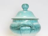 an image of a blue and white bowl with a lid