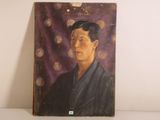 tableau représentant un homme en kimono assis à une table