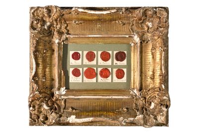 a picture of a picture of apples in a gold frame