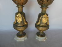 Importante paire de lampe à pétrole, monture en bronze à déc… (photo 5)