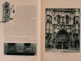an open book with a black and white photo of a building