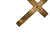 a gold cross on a white background with a white background