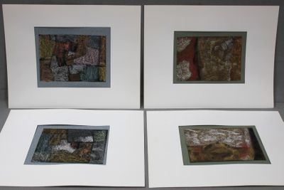 four different pictures of a picture in a white box