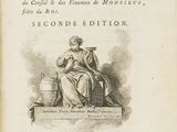 an old book with a picture of a woman sitting on a bench