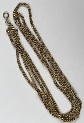 Chaine de montre en or 750 millièmes, à maille gourmette. - Photo 1