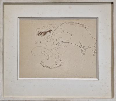 Lucien COUTAUD (1904-1977) Femme et cheval