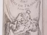 an old book with a drawing of a baby in a crib