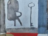 un tableau représentant un homme assis sur une chaise