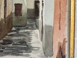 a picture of a painting of a narrow street
