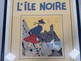 framed picture of tintintin reporter l ' ile noire