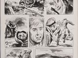 a black and white image of a comic strip with a man on a horse