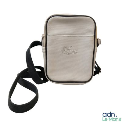 LACOSTE - Sacoche verticale Club 1930 Petit Piqué beige et n…