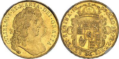 an image of a gold sovereign coin with a crown on it
