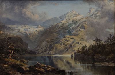Ecole de la fin du XIXème siècle. Paysage de montagne