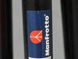 a close up of a bike with a sticker on it