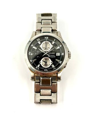 SEIKO Montre d'homme Premier Chronograph à boitier en acier,…