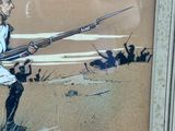 a picture of a painting of a man holding a rifle