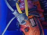a blue bucket with tools inside of it