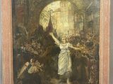 an image of a painting of a woman in a white dress holding an umbrella