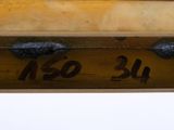 a close up picture of a wooden box with numbers on it