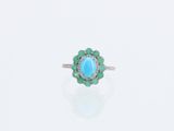 une bague en turquoise et diamants