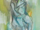 an image of a painting of a man and a woman sitting on a chair