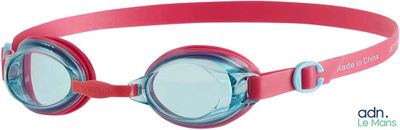une paire de lunettes de protection rouges et bleues