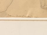 two drawings of a man and a woman sitting on a couch