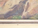 a painting of two horses in a painting on the wall