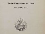 an old book with a black and white image of a ship on it