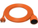une rallonge électrique orange munie de deux prises à chaque extrémité